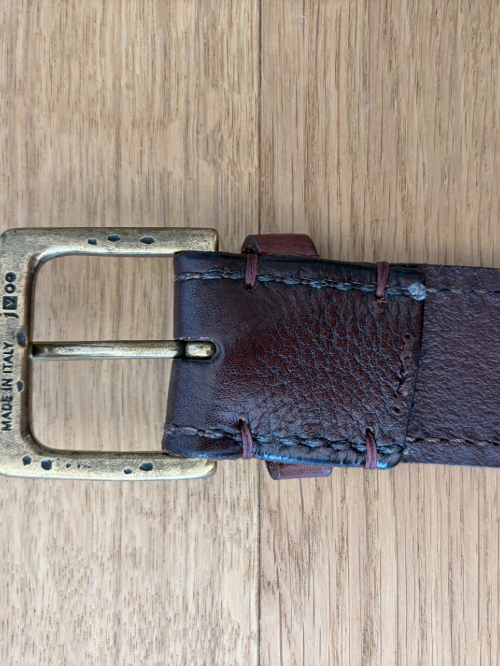 John Varvatos Brown Genuine Italian Leather Belt Size 32/80, Excellent Condition - Picture 4 of 5